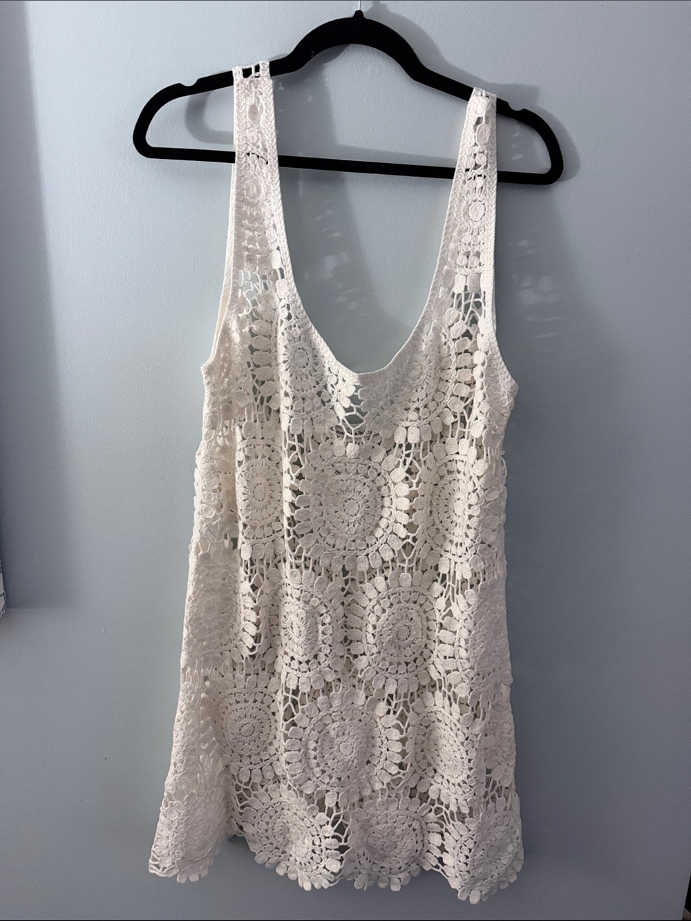 Abercrombie & Fitch Cream Crochet Swim Coverup